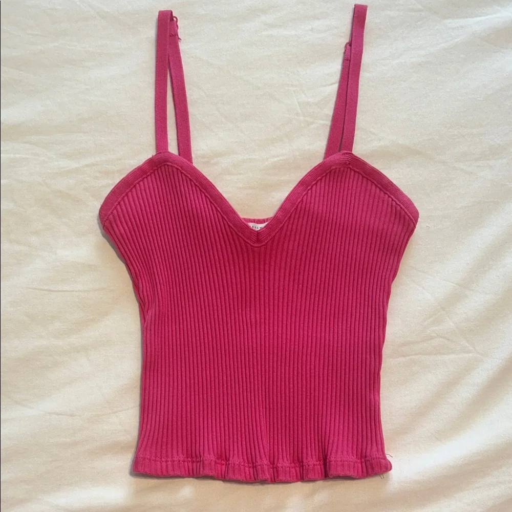 Pink Ribbed Women's Top - Picture 1 of 3